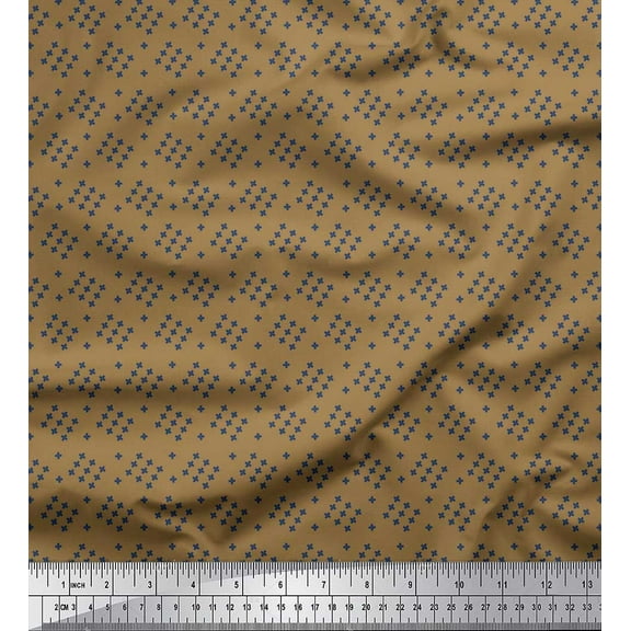 Soimoi Cotton Duck Fabric Plus Sign Shirting Printed Craft Fabric by The Yard 42 Inch Wide