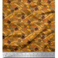 thumbnail image 1 of Soimoi Cotton Duck Fabric Pretzels,Cupcake & Baguette Food Printed Fabric 1 Yard 42 Inch Wide, 1 of 1