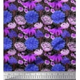 thumbnail image 1 of Soimoi Cotton Duck Fabric Purple & Lavender Blue Flower Floral Decor Fabric Printed Yard 42 Inch Wide, 1 of 1