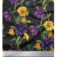 thumbnail image 1 of Soimoi Cotton Duck Fabric Purple & Yellow Flower Floral Printed Craft Fabric by the Yard 42 Inch Wide, 1 of 3