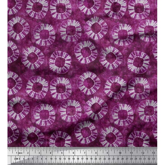 Soimoi Cotton Duck Fabric Rays Tie-Dye Print Sewing Fabric Yard 56 Inch Wide