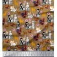 thumbnail image 1 of Soimoi Cotton Duck Fabric Reindeer,Hen & Cock Bird Print Sewing Fabric Yard 42 Inch Wide, 1 of 1