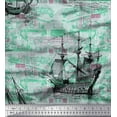 thumbnail image 1 of Soimoi Cotton Duck Fabric Ship Ocean Print Fabric by The Yard 42 Inch Wide, 1 of 1