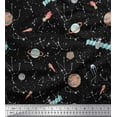 thumbnail image 1 of Soimoi Cotton Duck Fabric Star,Satellite & Planet Galaxy Printed Craft Fabric by The Yard 42 Inch Wide, 1 of 1