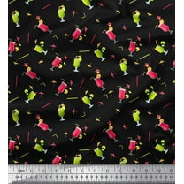 Soimoi Cotton Duck Fabric Straw & Juice Beverages Printed Craft Fabric by The Yard 42 Inch Wide