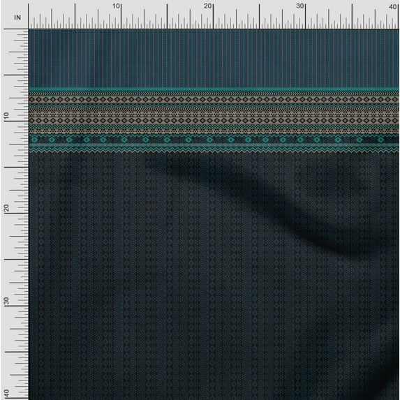 Soimoi Cotton Duck Fabric Stripe & Aztec Panel Printed Craft Fabric by The Yard 42 Inch Wide