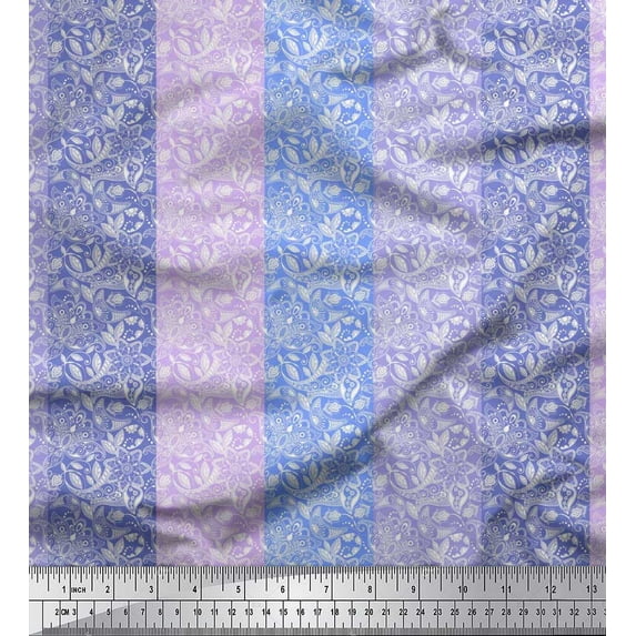 Soimoi Cotton Duck Fabric Stripe,Floral & Paisley Decor Fabric Printed Yard 42 Inch Wide
