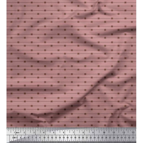 Soimoi Cotton Duck Fabric Stripe & Floral Shirting Print Fabric by The Yard 56 Inch Wide