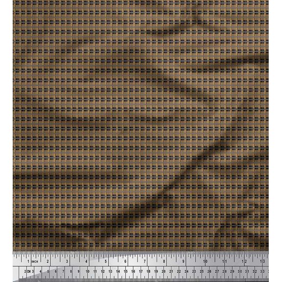 Soimoi Cotton Duck Fabric Stripe Shirting Print Fabric by The Yard 42 Inch Wide