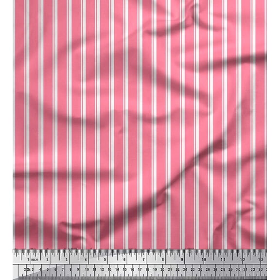 Soimoi Cotton Duck Fabric Striped Stripe Print Fabric by The Yard 42 Inch Wide