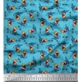 thumbnail image 1 of Soimoi Cotton Duck Fabric Text,Rugby Ball & Bird Cartoon Decor Fabric Printed Yard 42 Inch Wide, 1 of 1
