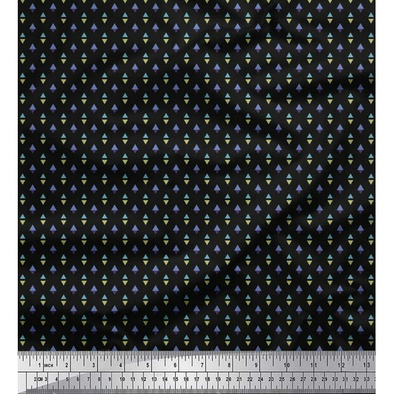 Soimoi Cotton Duck Fabric Triangle Shirting Printed Fabric 1 Yard 42 Inch Wide