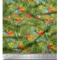 thumbnail image 1 of Soimoi Cotton Duck Fabric Tropical Leaves,Plumeria & Heliconia Floral Decor Fabric Printed Yard 42 Inch Wide, 1 of 1