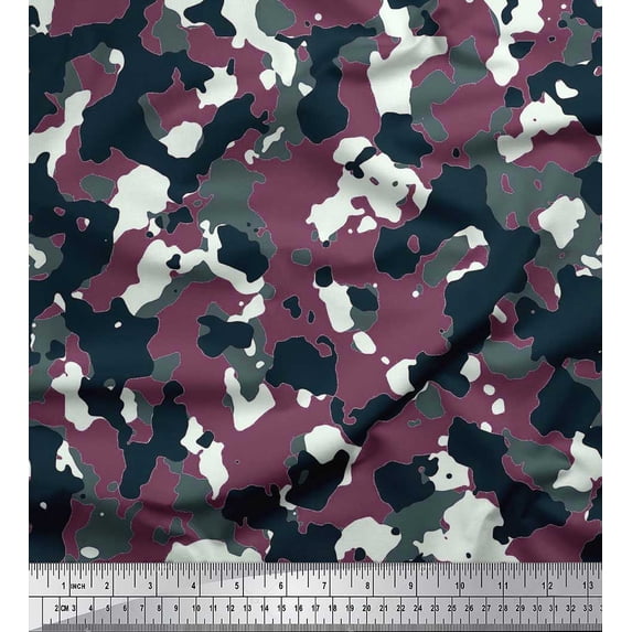 Soimoi Cotton Duck Fabric Two Tone With White Camouflage Fabric Prints By Yard 56 Inch Wide