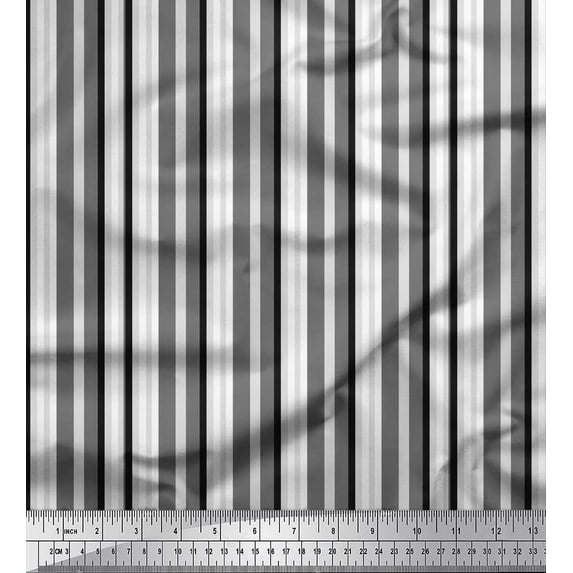 Soimoi Cotton Duck Fabric Vertical Stripe Print Sewing Fabric Yard 56 Inch Wide