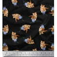 thumbnail image 1 of Soimoi Cotton Duck Fabric Wool & Cat Animal Print Fabric by the Yard 42 Inch Wide, 1 of 1