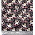 thumbnail image 1 of Soimoi Cotton Duck Fabric Wool & Cat Kids Printed Fabric 1 Yard 42 Inch Wide, 1 of 1