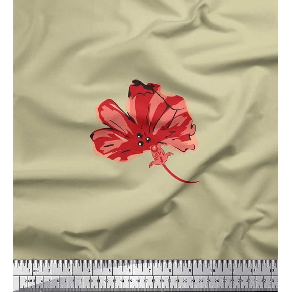 Soimoi Cotton Jersey Fabric Artistic Flower Print Fabric by Yard 58 Inch Wide