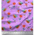 thumbnail image 1 of Soimoi Cotton Jersey Fabric Dot,Floral & Honey Bee Clip Art Print Sewing Fabric Yard 58 Inch Wide, 1 of 1