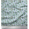 thumbnail image 1 of Soimoi Cotton Jersey Fabric Floral,Succulents & Cactus Tree Printed Fabric 1 Yard 58 Inch Wide, 1 of 1
