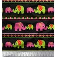 thumbnail image 1 of Soimoi Cotton Jersey Fabric Geometric Shapes,Stripe & Elephant Kids Print Fabric by The Yard 58 Inch Wide, 1 of 1