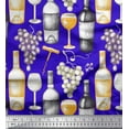 thumbnail image 1 of Soimoi Cotton Jersey Fabric Grapes,Wine Glass & Bottle Printed Craft Fabric by the Yard 58 Inch Wide, 1 of 1