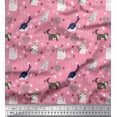 thumbnail image 1 of Soimoi Cotton Jersey Fabric Heart,Footprint & Cat Animal Decor Fabric Printed Yard 58 Inch Wide, 1 of 1