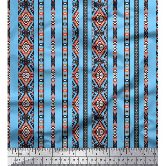 Soimoi Cotton Jersey Fabric Ikat Southwestern Printed Craft Fabric by The Yard 58 Inch Wide