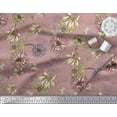 thumbnail image 1 of Soimoi Cotton Jersey Fabric Leaves & Aster Floral Print Sewing Fabric Yard 58 Inch Wide, 1 of 3