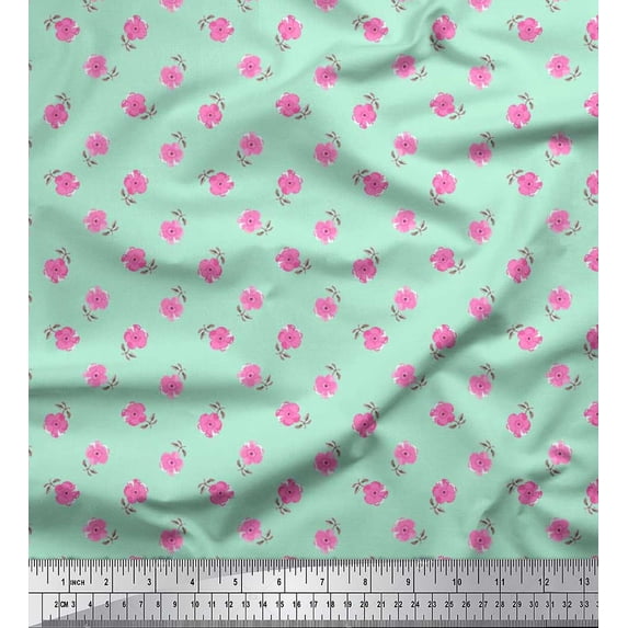 Soimoi Cotton Jersey Fabric Leaves & Floral Artistic Fabric Prints by Yard 58 Inch Wide