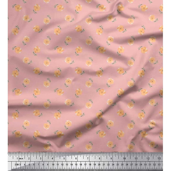 Soimoi Cotton Jersey Fabric Leaves & Floral Artistic Printed Fabric 1 Yard 58 Inch Wide