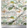 thumbnail image 1 of Soimoi Cotton Jersey Fabric Leaves,Floral & Dinosaur Jungle Print Sewing Fabric Yard 58 Inch Wide, 1 of 1