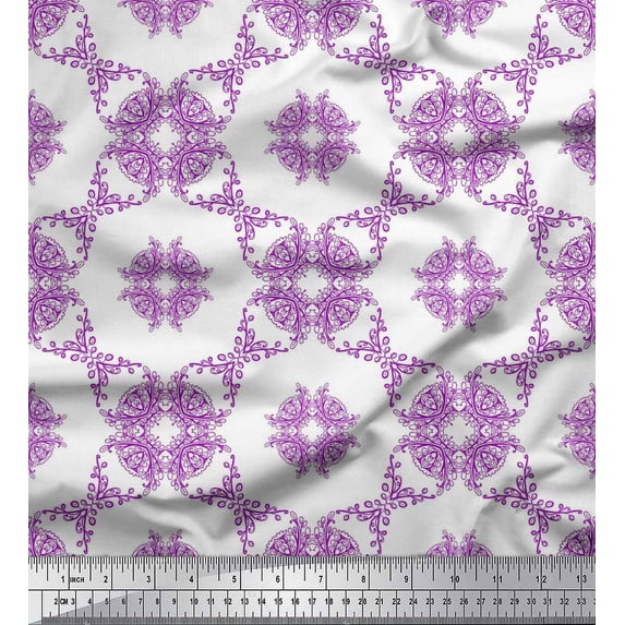 Soimoi Cotton Jersey Fabric Leaves & Floral Geometric Fabric Prints by Yard 58 Inch Wide
