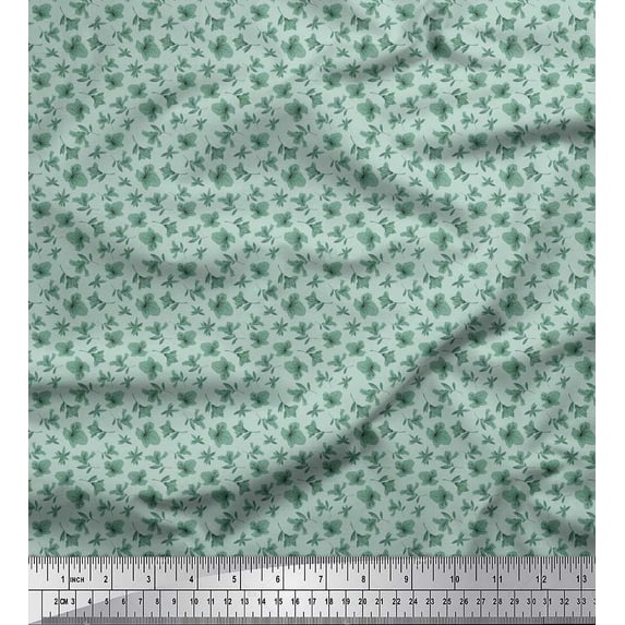 Soimoi Cotton Jersey Fabric Leaves & Floral Shirting Decor Fabric Printed Yard 58 Inch Wide