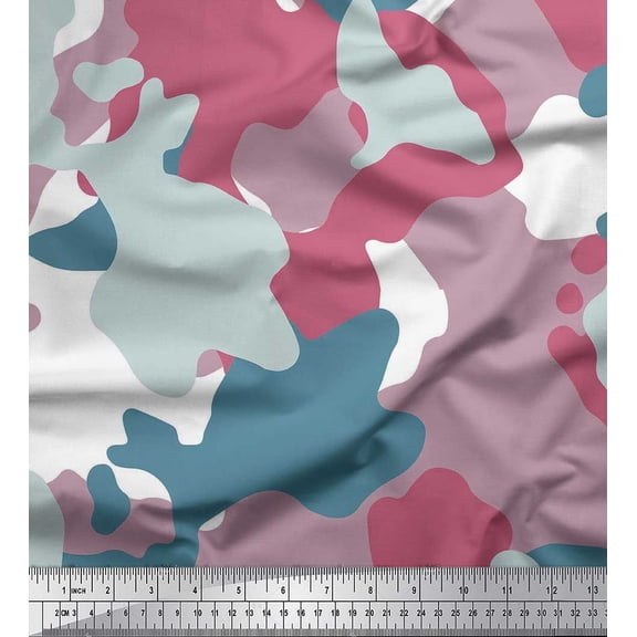 Soimoi Cotton Jersey Fabric Multicolor Camouflage Print Fabric by Yard 58 Inch Wide