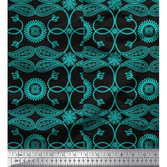 Soimoi Cotton Jersey Fabric Paisleys Paisley Print Fabric by Yard 58 Inch Wide