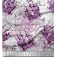 thumbnail image 1 of Soimoi Cotton Jersey Fabric Ship & Direction Compass Nautical Printed Fabric 1 Yard 58 Inch Wide, 1 of 1
