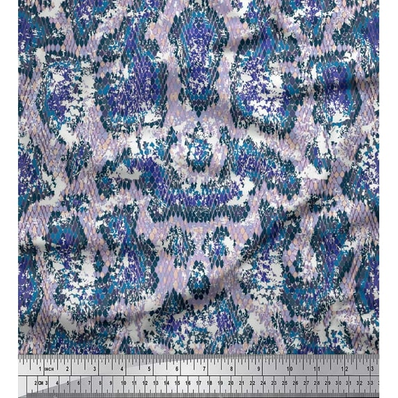 Soimoi Cotton Jersey Fabric Snake Animal Skin Print Sewing Fabric Yard 58 Inch Wide