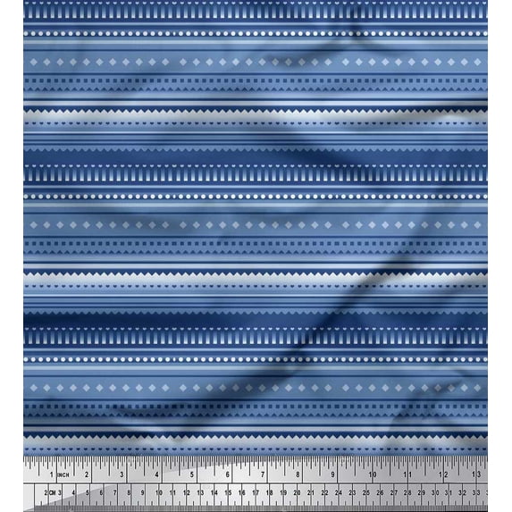 Soimoi Cotton Jersey Fabric Stripe,Heart & Dot Texture Print Fabric by The Yard 58 Inch Wide