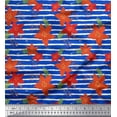 thumbnail image 1 of Soimoi Cotton Jersey Fabric Stripe,Leaves & Camellias Floral Print Fabric by the Yard 58 Inch Wide, 1 of 1