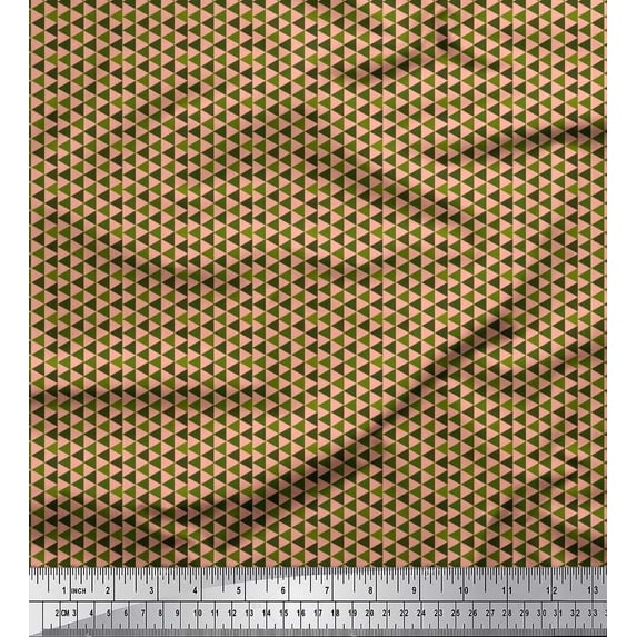 Soimoi Cotton Jersey Fabric Triangle Small Print Sewing Fabric Yard 58 Inch Wide