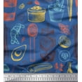 thumbnail image 1 of Soimoi Cotton Jersey Fabric Vegetables,Jar & Cups Printed Craft Fabric by the Yard 58 Inch Wide, 1 of 1