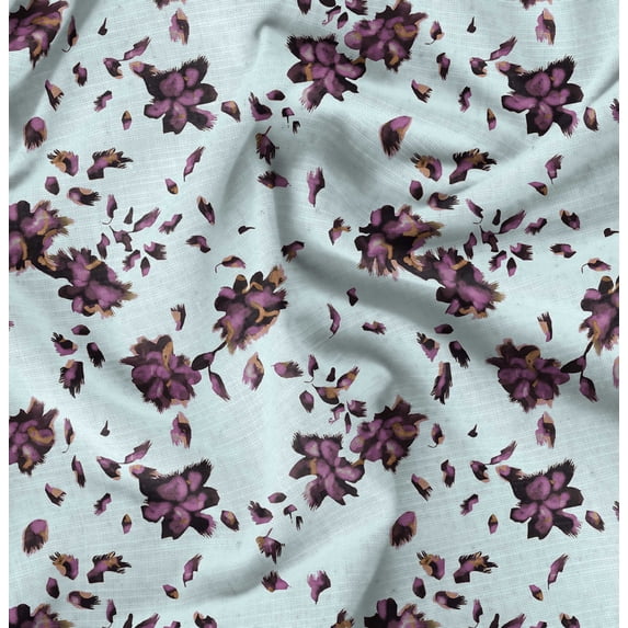 Soimoi Cotton Poplin Blue Fabric By the Yard - 42 Inch Wide -Florals Print Fabric - Elegant and Timeless Patterns for Fashion and Home Decor Printed Fabric
