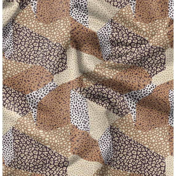 Soimoi Cotton Poplin Brown Fabric By the Yard - 42 Inch Wide - Abstract Texture Fabric - Contemporary and Unique Patterns for Creative Projects Printed Fabric