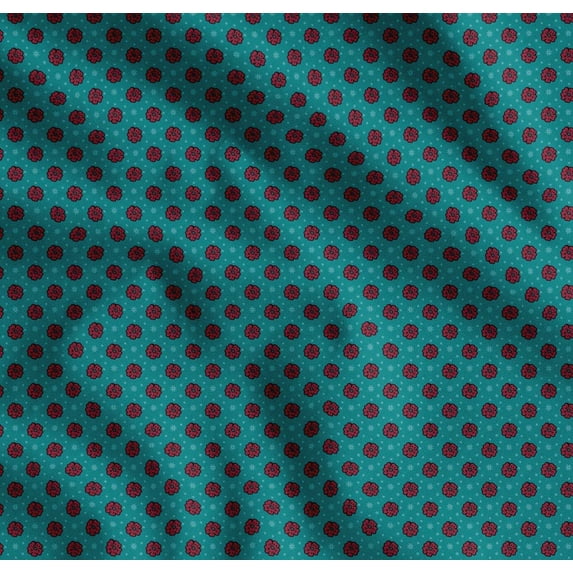 Soimoi Cotton Poplin Fabric Artistic Floral Print Fabric by the Yard 56 Inch Wide