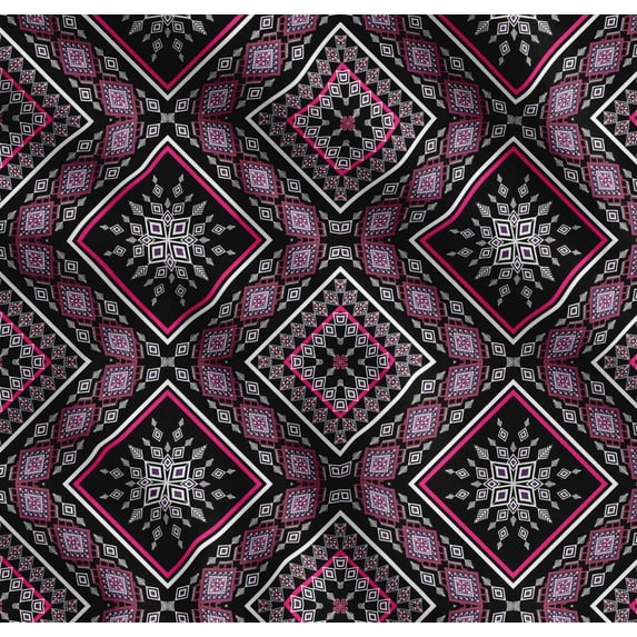 Soimoi Cotton Poplin Fabric Aztec Kilim Printed Fabric 1 Yard 42 Inch Wide