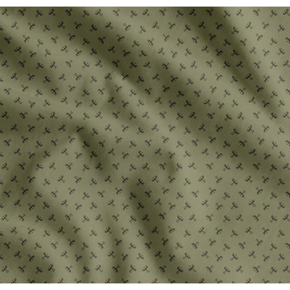 Soimoi Cotton Poplin Fabric Biplane Shirting Fabric Prints by Yard 42 Inch Wide