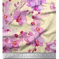 thumbnail image 1 of Soimoi Cotton Poplin Fabric Bird & Orchids Flower Decor Fabric Printed Yard 42 Inch Wide, 1 of 1