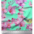 thumbnail image 1 of Soimoi Cotton Poplin Fabric Bird & Orchids Flower Decor Fabric Printed Yard 42 Inch Wide, 1 of 1