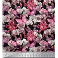 thumbnail image 1 of Soimoi Cotton Poplin Fabric Butterfly & Orchids Floral Print Fabric by Yard 42 Inch Wide, 1 of 1